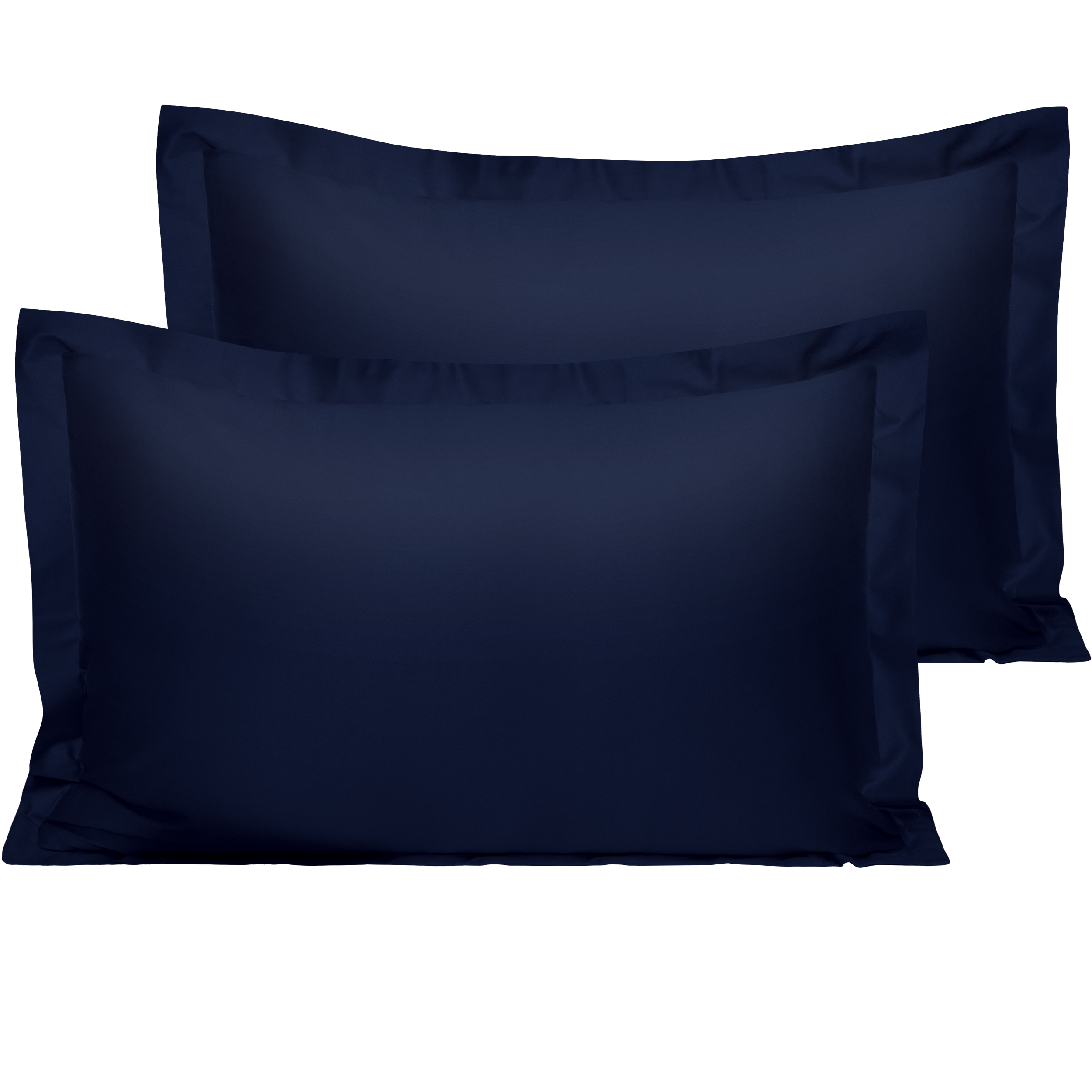 Kelnaro 2 Pack 500-Thread-Count Cotton Pillow Shams, Queen, Navy Blue